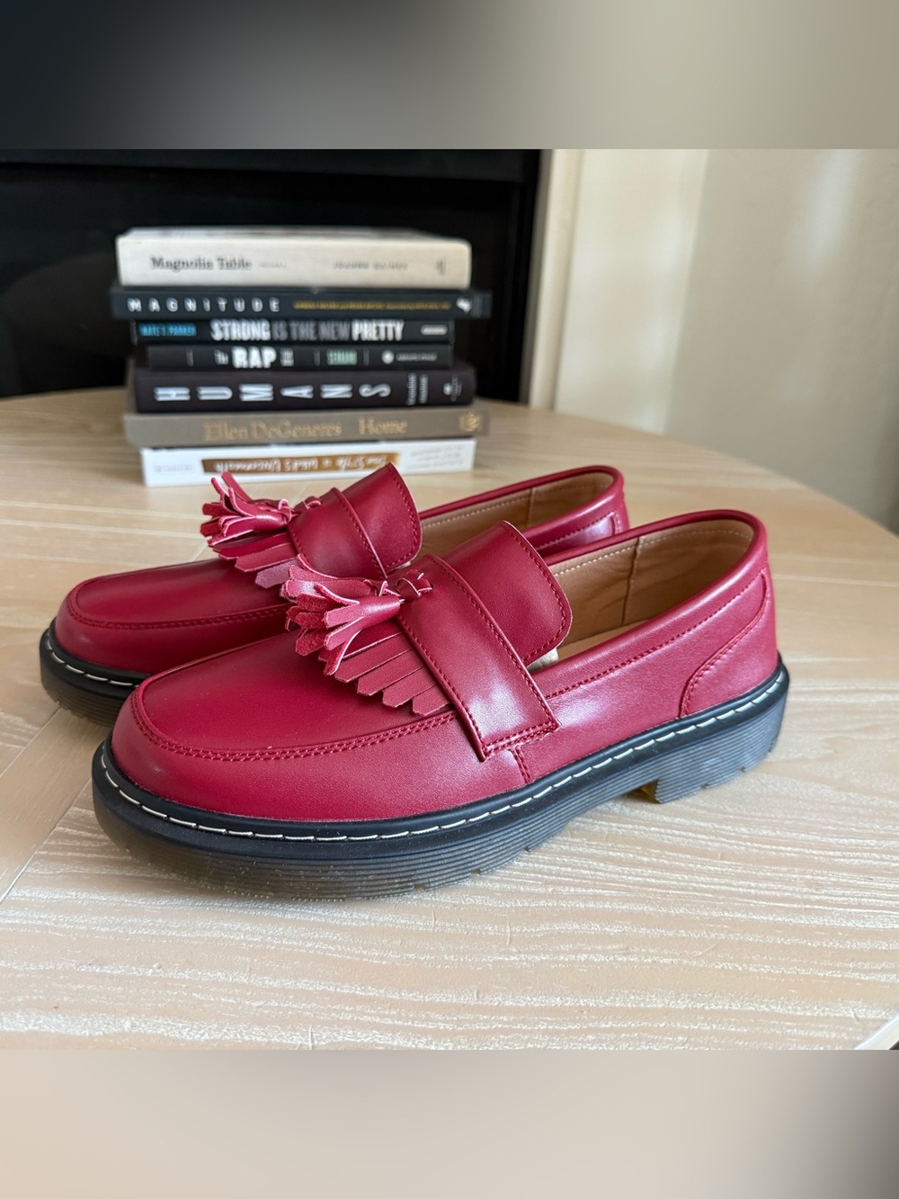 Boutique|Faux Leather Red Tassel Chunky Loafers, NEW Size 9.5•••Nautical Staple